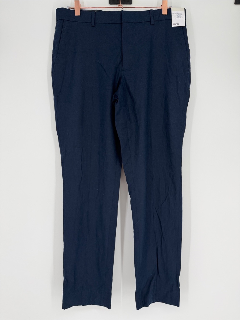 Nordstrom Rack Men's Navy Linen Blend Dress Pants 34W Regular NWT